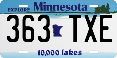 MN license plate 363TXE