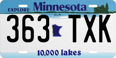 MN license plate 363TXK