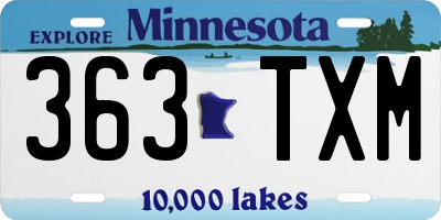 MN license plate 363TXM
