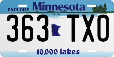 MN license plate 363TXO