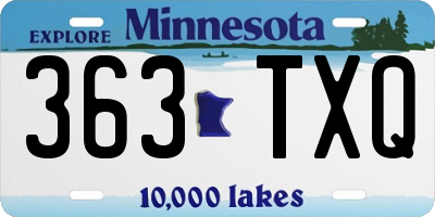 MN license plate 363TXQ