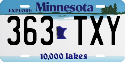 MN license plate 363TXY