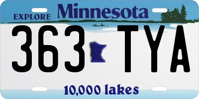 MN license plate 363TYA