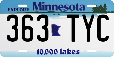 MN license plate 363TYC