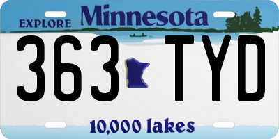 MN license plate 363TYD