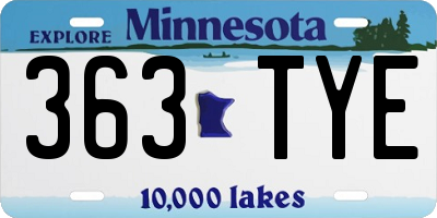 MN license plate 363TYE