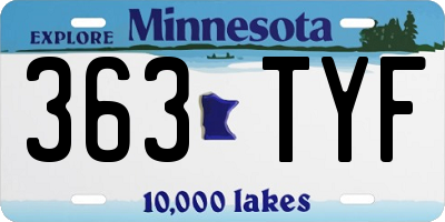 MN license plate 363TYF