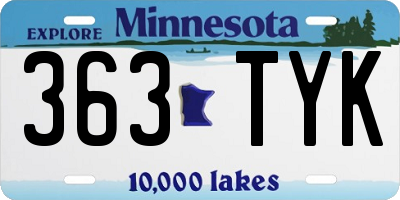 MN license plate 363TYK
