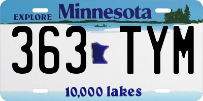 MN license plate 363TYM