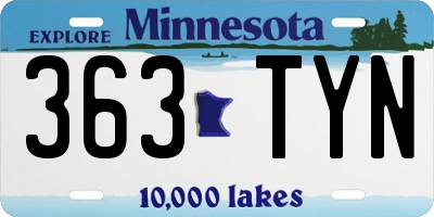 MN license plate 363TYN