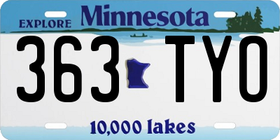 MN license plate 363TYO
