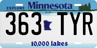 MN license plate 363TYR