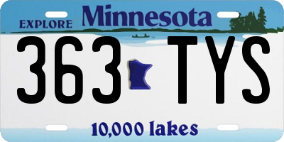 MN license plate 363TYS
