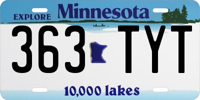 MN license plate 363TYT
