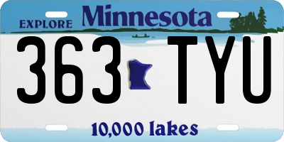 MN license plate 363TYU