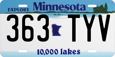 MN license plate 363TYV