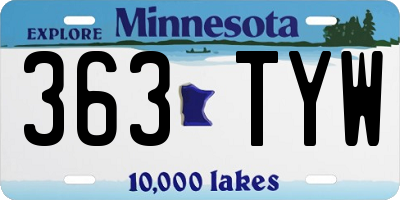 MN license plate 363TYW