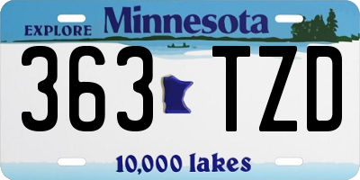 MN license plate 363TZD
