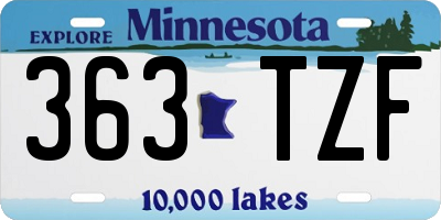MN license plate 363TZF