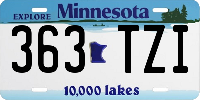 MN license plate 363TZI