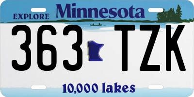 MN license plate 363TZK