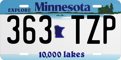 MN license plate 363TZP