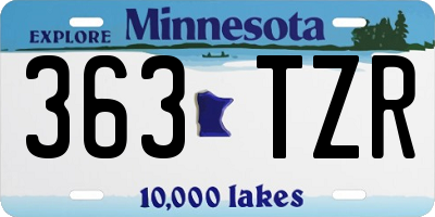 MN license plate 363TZR