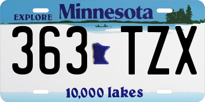 MN license plate 363TZX