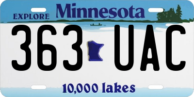 MN license plate 363UAC