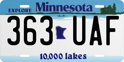 MN license plate 363UAF