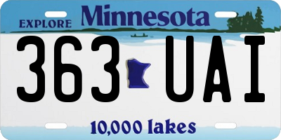 MN license plate 363UAI
