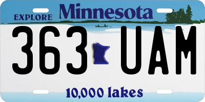 MN license plate 363UAM