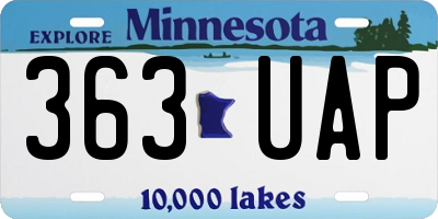 MN license plate 363UAP