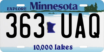 MN license plate 363UAQ