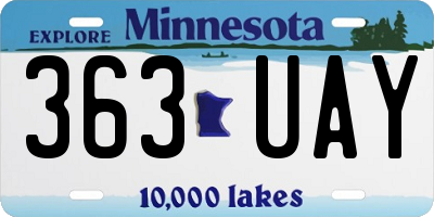 MN license plate 363UAY