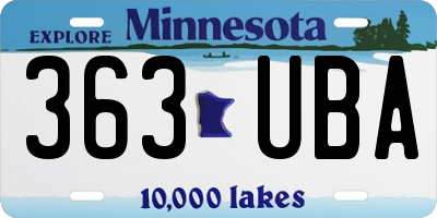 MN license plate 363UBA