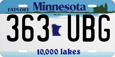 MN license plate 363UBG