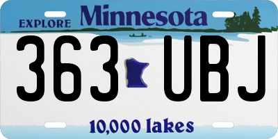MN license plate 363UBJ
