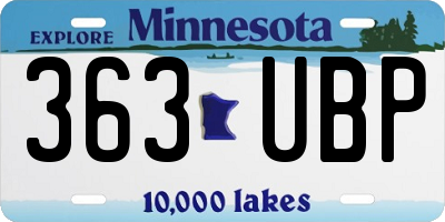 MN license plate 363UBP