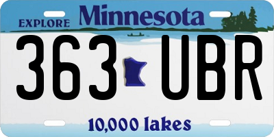 MN license plate 363UBR