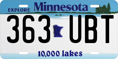 MN license plate 363UBT