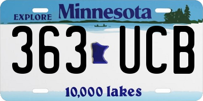 MN license plate 363UCB