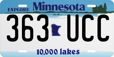MN license plate 363UCC