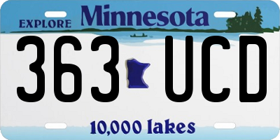 MN license plate 363UCD