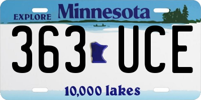 MN license plate 363UCE