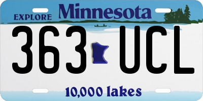 MN license plate 363UCL