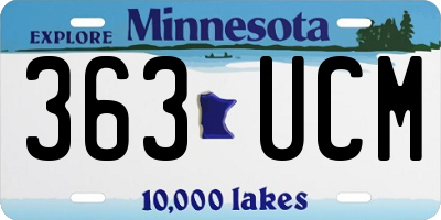 MN license plate 363UCM