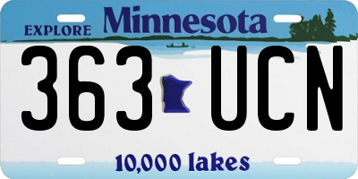 MN license plate 363UCN