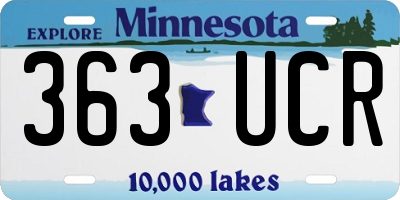 MN license plate 363UCR