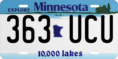 MN license plate 363UCU